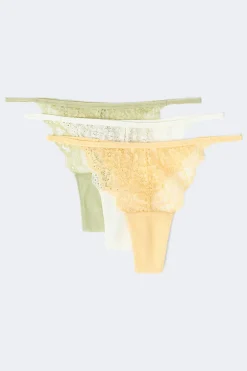 3-pack lace thong - Weiß - Dame - Gina Tricot