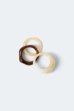 3-pack rings - Weiß - Dame - Gina Tricot