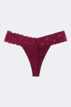 3-pack soft cotton thong - Lila - Dame - Gina Tricot