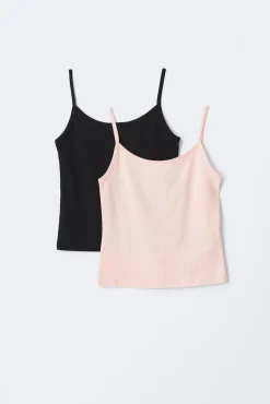2 pack y basic singlet - Schwarz - Gina Tricot