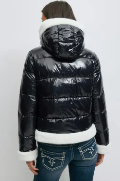 14+ padded fur jacket - Blau - Gina Tricot