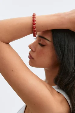Pearl bracelet - Rot - Dame - Gina Tricot