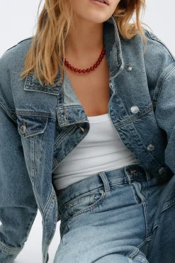 Pearl necklace - Rot - Dame - Gina Tricot