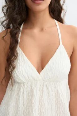 Pearl strap singlet - Weiß - Dame - Gina Tricot