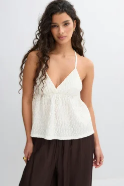 Pearl strap singlet - Weiß - Dame - Gina Tricot