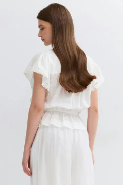 Peplum blouse - Weiß - Dame - Gina Tricot