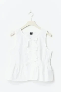 Peplum tie top - Weiß - Dame - Gina Tricot