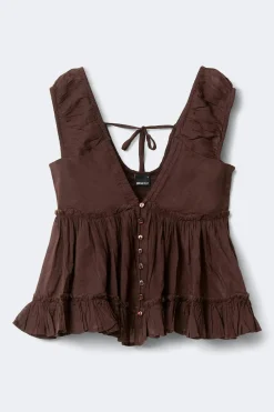 Peplum top - Braun - Dame - Gina Tricot