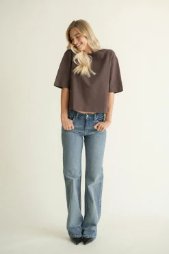 Perfect boxy tee - Braun - Dame - Gina Tricot