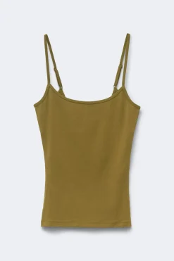 Perfect strap singlet - Grün - Dame - Gina Tricot