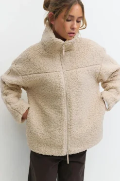Pile zip jacket - Beige - Dame - Gina Tricot