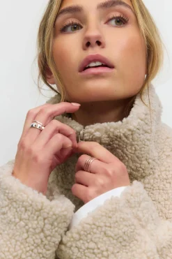 Pile zip jacket - Beige - Dame - Gina Tricot