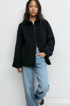 Pile zip jacket - Blau - Dame - Gina Tricot