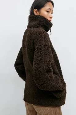 Pile zip jacket - Braun - Dame - Gina Tricot