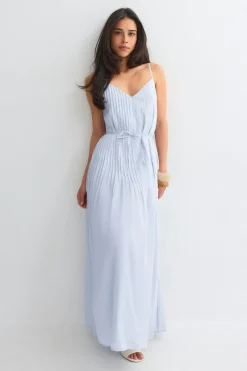 Pleated dress - Blau - Dame - Gina Tricot