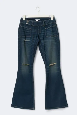 14+ pleated flare jeans curve - Blau - Gina Tricot