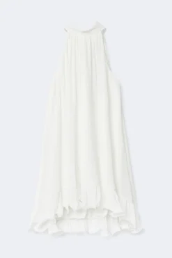 Pleated frill mini dress - Weiß - Dame - Gina Tricot