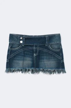 14+ pleated low denim skirt - Blau - Gina Tricot
