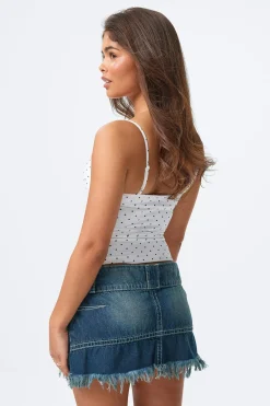 14+ pleated low denim skirt - Blau - Gina Tricot