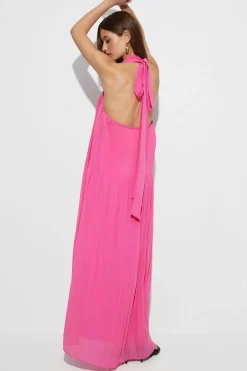 Pleated maxi dress - Rosa - Dame - Gina Tricot