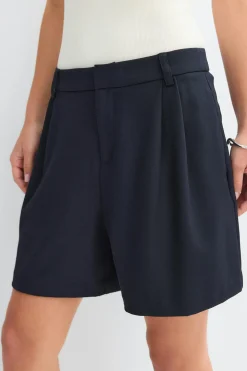 Pleated shorts - Blau - Dame - Gina Tricot