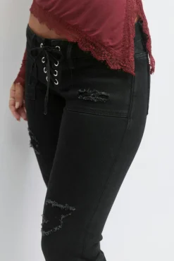 14+ pleated tie jeans - Schwarz - Gina Tricot