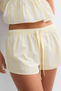 Poplin pyjamas shorts - Gelb - Dame - Gina Tricot