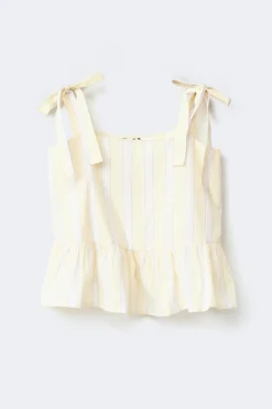 Poplin pyjamas singlet - Gelb - Dame - Gina Tricot