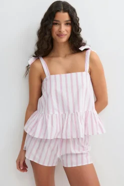Poplin pyjamas singlet - Rosa - Dame - Gina Tricot