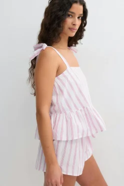 Poplin pyjamas singlet - Rosa - Dame - Gina Tricot