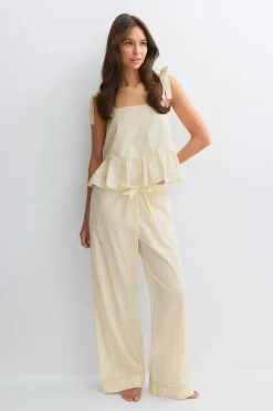 Poplin pyjamas trousers - Gelb - Dame - Gina Tricot