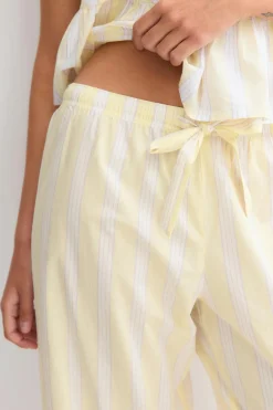 Poplin pyjamas trousers - Gelb - Dame - Gina Tricot