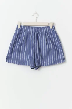 Poplin shorts - Blau - Dame - Gina Tricot