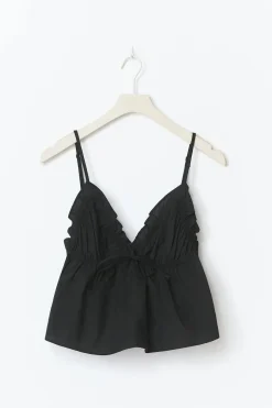 Poplin singlet - Schwarz - Dame - Gina Tricot
