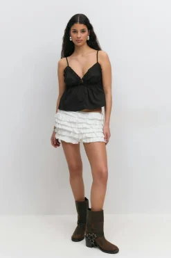 Poplin singlet - Schwarz - Dame - Gina Tricot