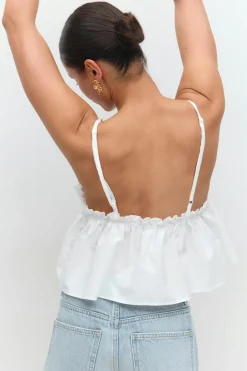 Poplin singlet - Weiß - Dame - Gina Tricot
