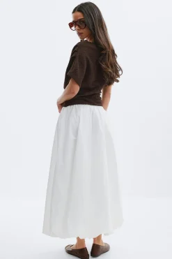 Poplin skirt - Weiß - Dame - Gina Tricot