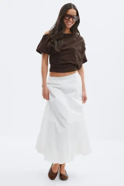 Poplin skirt - Weiß - Dame - Gina Tricot