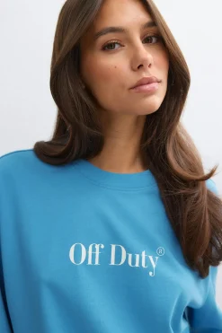 Printed oversized tee - Blau - Dame - Gina Tricot
