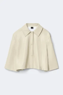 Pu cape jacket - Weiß - Dame - Gina Tricot