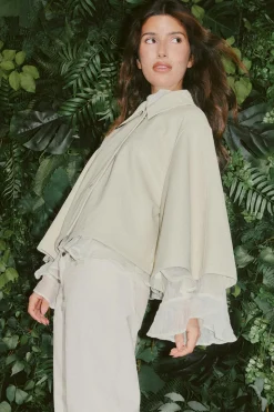 Pu cape jacket - Weiß - Dame - Gina Tricot