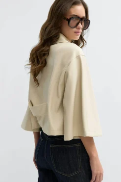 Pu cape jacket - Weiß - Dame - Gina Tricot