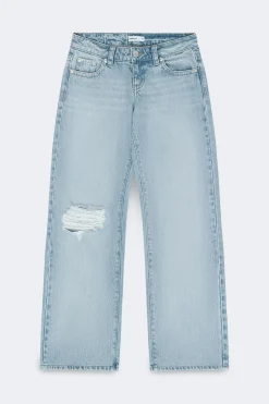 Rebel low wide tall jeans - Blau - Dame - Gina Tricot
