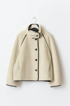 Reversible teddy jacket - Weiß - Dame - Gina Tricot