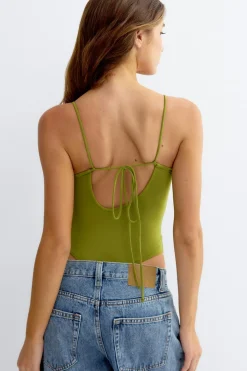 Ruched strap body - Grün - Dame - Gina Tricot