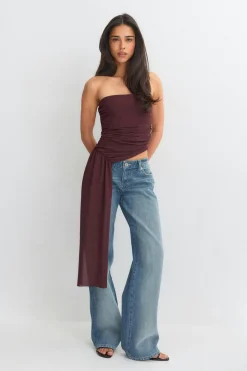 Ruched top - Braun - Dame - Gina Tricot