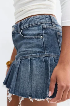 Ruffle babe denim skirt - Blau - Dame - Gina Tricot