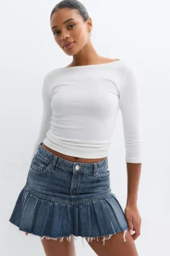 Ruffle babe denim skirt - Blau - Dame - Gina Tricot