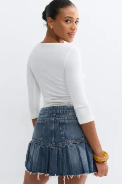 Ruffle babe denim skirt - Blau - Dame - Gina Tricot