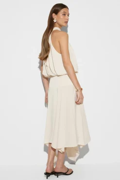 Satin asymmetric skirt - Weiß - Dame - Gina Tricot